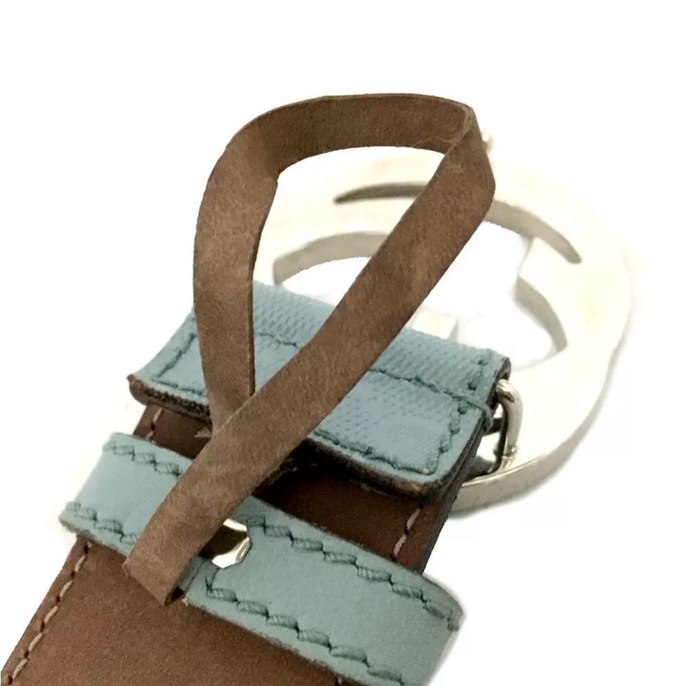 Sale - Gucci Interlocking Gg Supreme Ice Blue Belt 34 View 6